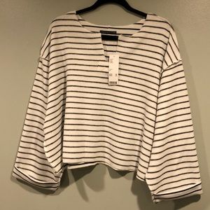 Urban outfitters black and white striped top NWTS